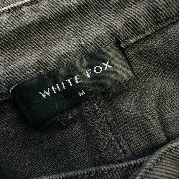 White Fox Someone To You Cargo Pants Charcoal Cotton Twill Flap Pockets Size M - Picture 8 of 10